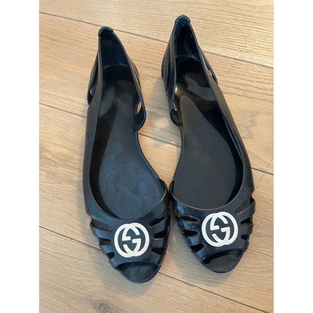 Gucci Black Jelly Sandals